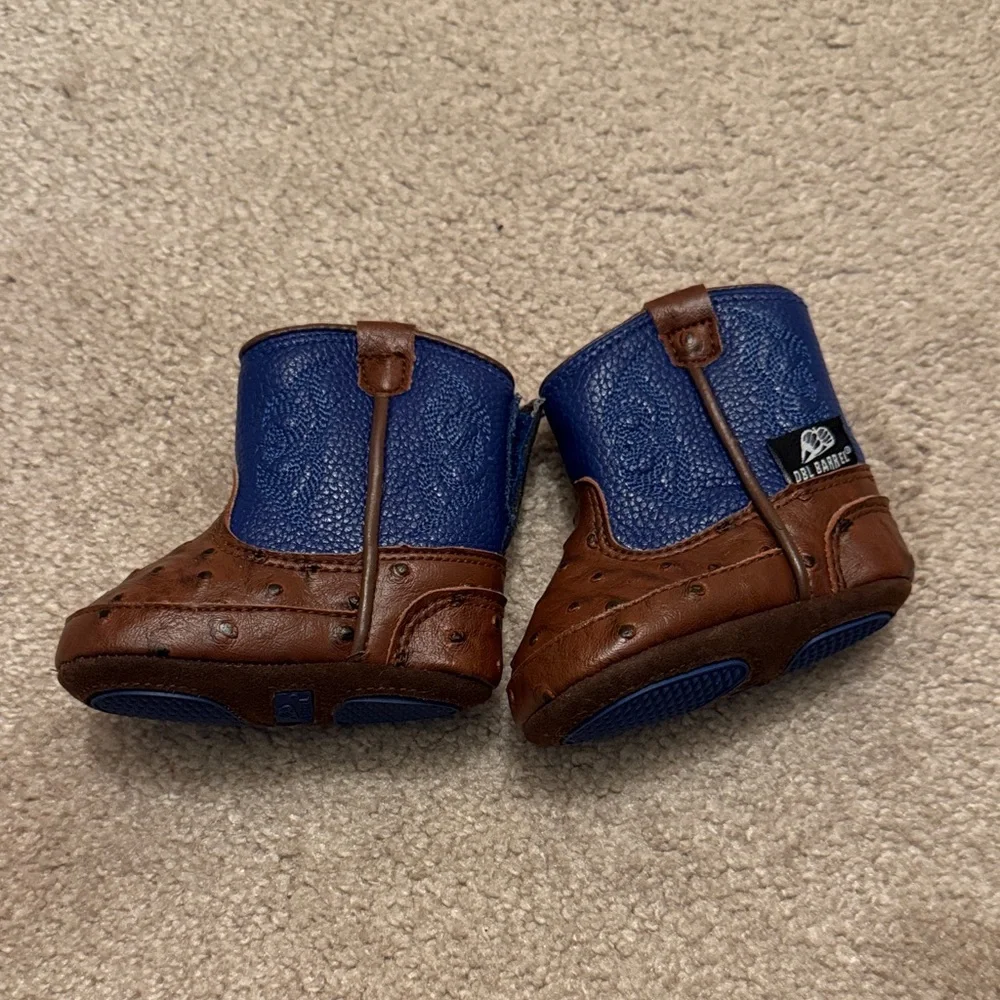 Baby Buckers Dbl Barrel Blue and Brown Boots - Size 1 - Picture 3 of 9